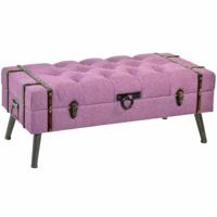 Kruk DKD Home Decor Metaal Polyester Fuchsia Hout MDF (102 x 42 x 40,5 cm)