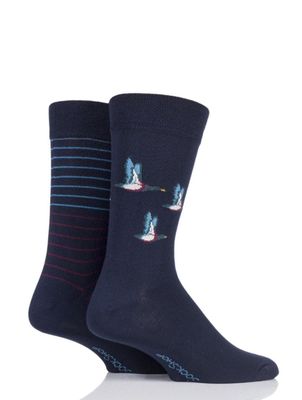 Bamboe sokken heren NAVY Ducks 2-pack