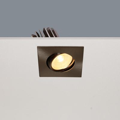 Inbouwspot Artdelight Venice 1 Lichts Small Vierkant LED 2700K Dimbaar Mat Staal