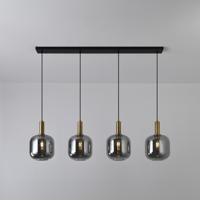 Hanglamp Xirena vetro fumé IV - E27-fitting - Vier bollen van rookglas - Speels effect - IP20 voor binnen