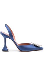 Amina Muaddi escarpins Begum 95 mm en satin - Bleu