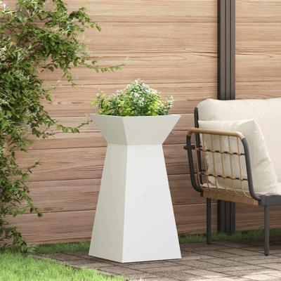Pilaar Plantenbak 2 pcs Wit 35 x 35 x 73 cm Staal