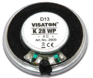Visaton K 28 WP - 8 Ohm 1.1 inch 2.8 cm Mini-luidspreker 1 W 8 Ω Zwart Kunststof membraan