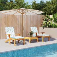 VidaXL Terrasstoelkussens 2 st bladpatroon oxford stof