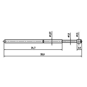 PTR Hartmann 1025/E-C-1.5N-AU-1.5C Precisietestpen met veercontact