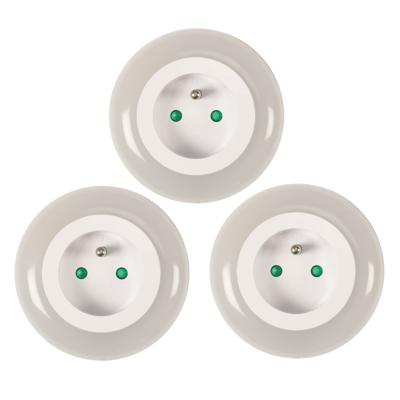 Home Deco Kids LED nachtlamp met lichtsensor - 3x - kinderkamer - extra stopcontact