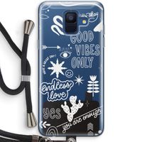 Good vibes: Samsung Galaxy A6 (2018) Transparant Hoesje met koord