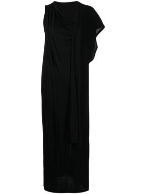 Yohji Yamamoto robe longue asymétrique à design drapé - Noir