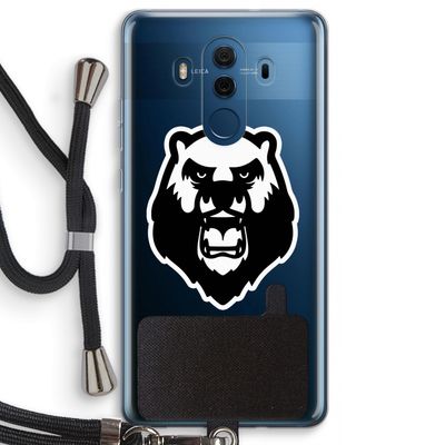 Angry Bear (white): Huawei Mate 10 Pro Transparant Hoesje met koord