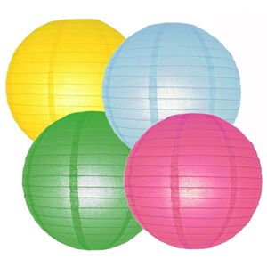 Set van 8x stuks gekleurde party lampionnen dia 25 cm voor tuinfeest