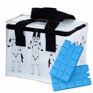 Puckator Kleine lunch koeltas met 2x koelelement - Stormtrooper print - 4,4 liter