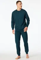 Schiesser pyjama heren Katoen lange mouw- Comfort Essentials - Zonder boordjes