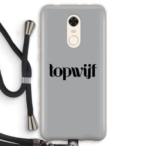 Topwijf Grijs Zwart: Xiaomi Redmi 5 Transparant Hoesje met koord