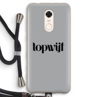 Topwijf Grijs Zwart: Xiaomi Redmi 5 Transparant Hoesje met koord