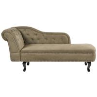 Beliani NIMES - Chaise longue-Groen-Fluweel - thumbnail