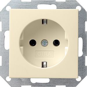 Gira enkel stopcontact met randaarde creme glanzend 446601