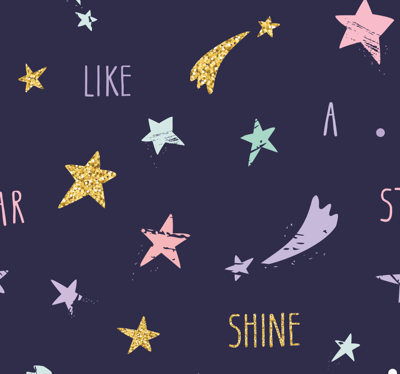 Sterren behang like shine star in blauw