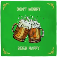 Plenty Gifts tegeltje keramiek don't worry beer happy 10x10cm groen