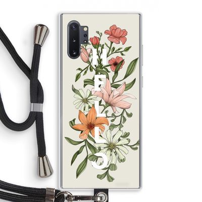 Hello bloemen: Samsung Galaxy Note 10 Plus Transparant Hoesje met koord
