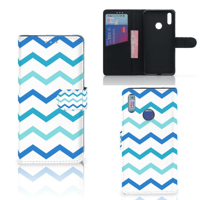 Huawei Y7 (2019) | Telefoon Hoesje | Zigzag Blauw