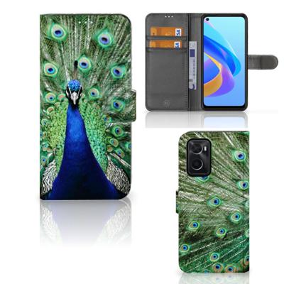 OPPO A76 | A96 | Telefoonhoesje | Met pasjeshouder | Pauw