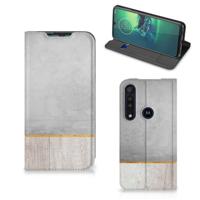 Motorola G8 Plus Book | Wallet Case | Wood Concrete