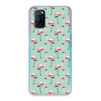 Flamingoprint groen: Oppo A72 Transparant Hoesje