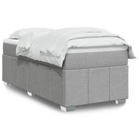 Boxspring met matras stof lichtgrijs 80x200 cm
