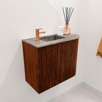 Toiletmeubel Mondiaz Joya Dlux | 51.6 cm | Meubelkleur Ruby | Faye wastafel Oza Wasbak Links | 1 kraangat