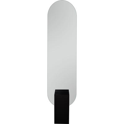 Spiegel - Trion Hilda - Staande Spiege - Ovaal - 45x180cm - Zwart - MDF