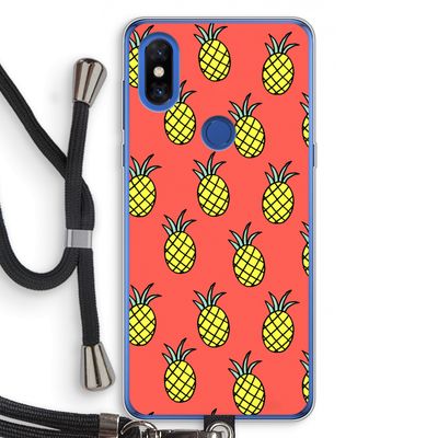 Ananas: Xiaomi Mi Mix 3 Transparant Hoesje met koord