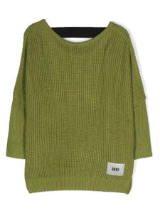 Dkny Kids pull en maille à patch logo - Vert