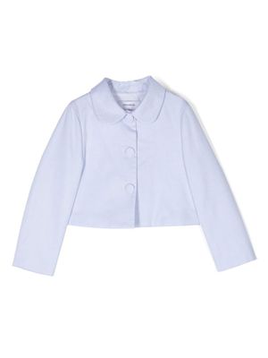 Simonetta veste crop à col claudine - Bleu
