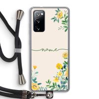 Gele bloemen: Samsung Galaxy S20 FE / S20 FE 5G Transparant Hoesje met koord