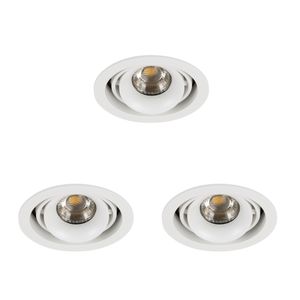 Inbouwspot Bjorn 1 Rond wit set 3 stuks