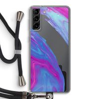 Zweverige regenboog: Samsung Galaxy S21 Plus Transparant Hoesje met koord