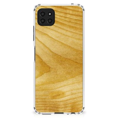 Samsung Galaxy A22 5G Stevig Telefoonhoesje Licht Hout Samsung Galaxy A22 5G Stevig Telefoonhoesje Licht Hout