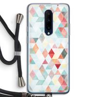 Gekleurde driehoekjes pastel: OnePlus 7 Pro Transparant Hoesje met koord