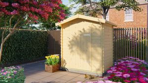 Blokhut Irina 200x155 cm - Bruin geïmpregneerd- Zadeldak- Hout- Tuindeco