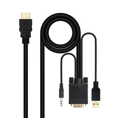 Adapter HDMI naar VGA met Audio NANOCABLE 10.15.4350 1,8 m Zwart