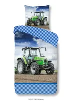 Good Morning Kinderdekbedovertrek "tractor" - Groen - (135x200 cm) - Katoen