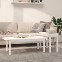 2-delige Salontafelset massief grenenhout wit - thumbnail