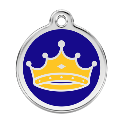 King's Crown Navy roestvrijstalen hondenpenning large/groot dia. 3,8 cm - Reddingo