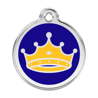 King's Crown Navy roestvrijstalen hondenpenning large/groot dia. 3,8 cm - Reddingo