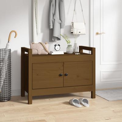 Halbankje 80x40x60 cm massief grenenhout honingbruin
