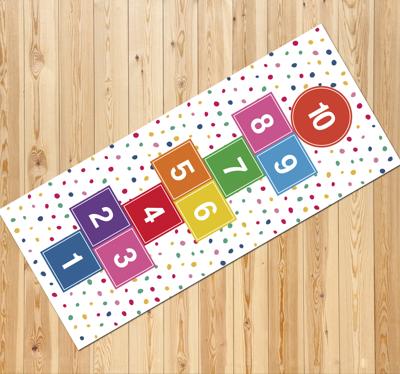 Pasteltinten hopscotch spel vinyl tapijt Pasteltinten hopscotch spel vinyl tapijt