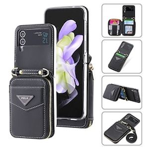 telefoon hoesje Voor Samsung Galaxy Z-flip 6 Z Flip 5 Z Flip 4 Z Flip 3 Wallet Card Case Draagbaar Rits Kaartsleuf Effen PC PU-nahka Lightinthebox