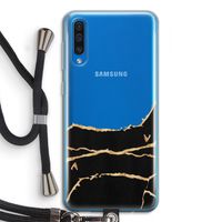 Gouden marmer: Samsung Galaxy A50 Transparant Hoesje met koord
