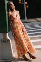 Lange bedrukte jurk - RED - XL