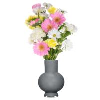 Hakbijl Glass Bloemenvaas Deborah - Donker Grijs- glas - D20 x H 26 cm